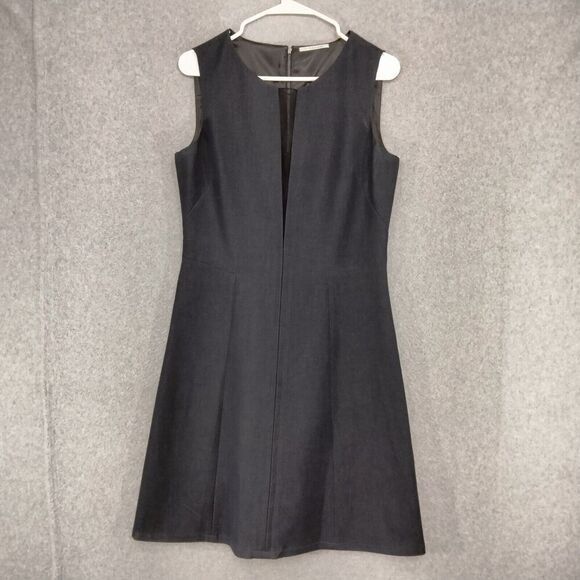Tahari Dresses & Skirts - Tahari Fit & Flare Dress Womens Size 6 Black Sleeveless Lined V-Design Sheer